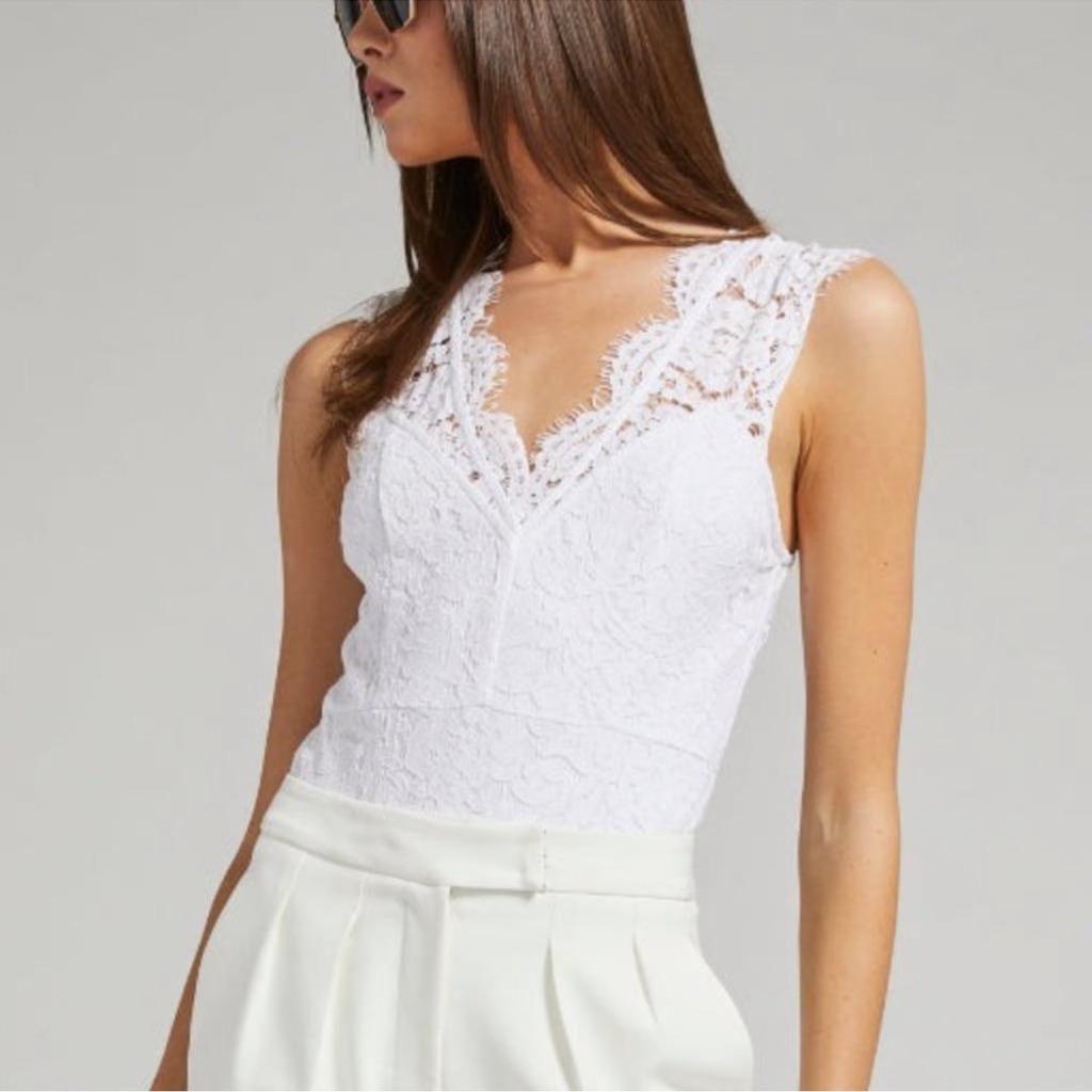 Nwt Generation Love Darren Lace Bodysuit - White Xs